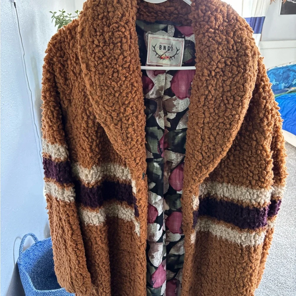 Women's Brown Sherpa Coat BNCI small - Picture 1 of 8